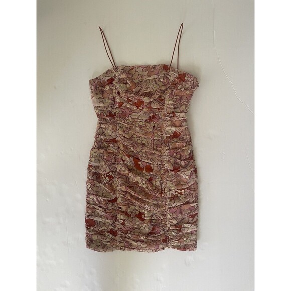 BTFL-Life (Nordstrom) Women's Terra Cotta Ruched Mini Dress Floral‎ Medium - Picture 10 of 13